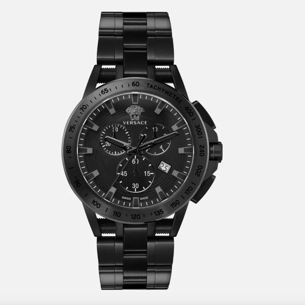 Versace Sport Men's Blacked Out 45mm Watch